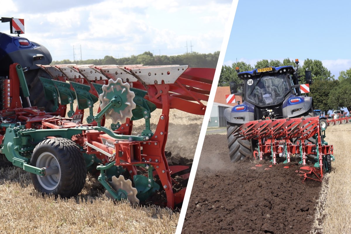 Aratro Kverneland Variomat 3300 B con ruota avanzata posizionata tra il terzo e il quarto corpo